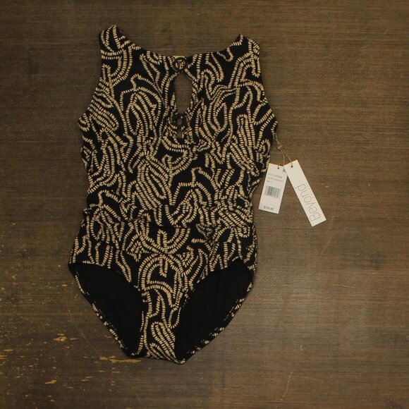 Beyond Control Other - Beyond Control Womens Foil Me Once High-Neck One Piece Swimsuit Black Multi 6